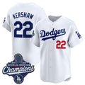 Los Angeles Dodgers #22 Clayton Kershaw White CONTON 2025 Champions Stitched Jersey