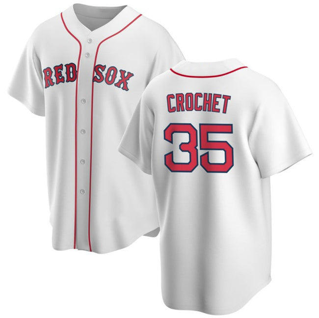 Boston Red Sox #35 Garrett Crochet White CONTON 2024 Cool Base Stitched Jersey