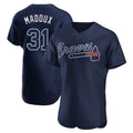 Atlanta Braves #31 Greg Maddux Player Navy CONTON Alternate Limited Elite Home Game Stitched Jerseys