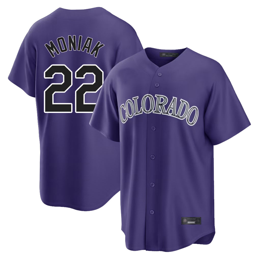 Colorado Rockies #22 Mickey Moniak Player Purple CONTON Game Home Stitched Jerseys