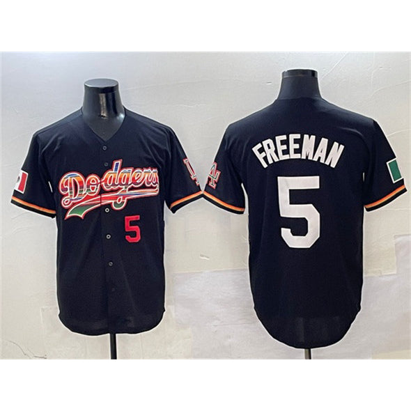 Los Angeles Dodgers #5 Freddie Freeman Black CONTON Mexico Limited Stitched Jersey