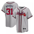 Atlanta Braves #31 Greg Maddux Player Gray CONTON Home Game Stitched Jerseys