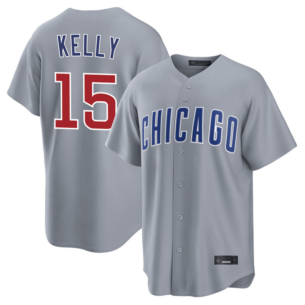 Chicago Cubs #15 Carson Kelly Player Gray CONTON Home Game Stitched Jerseys