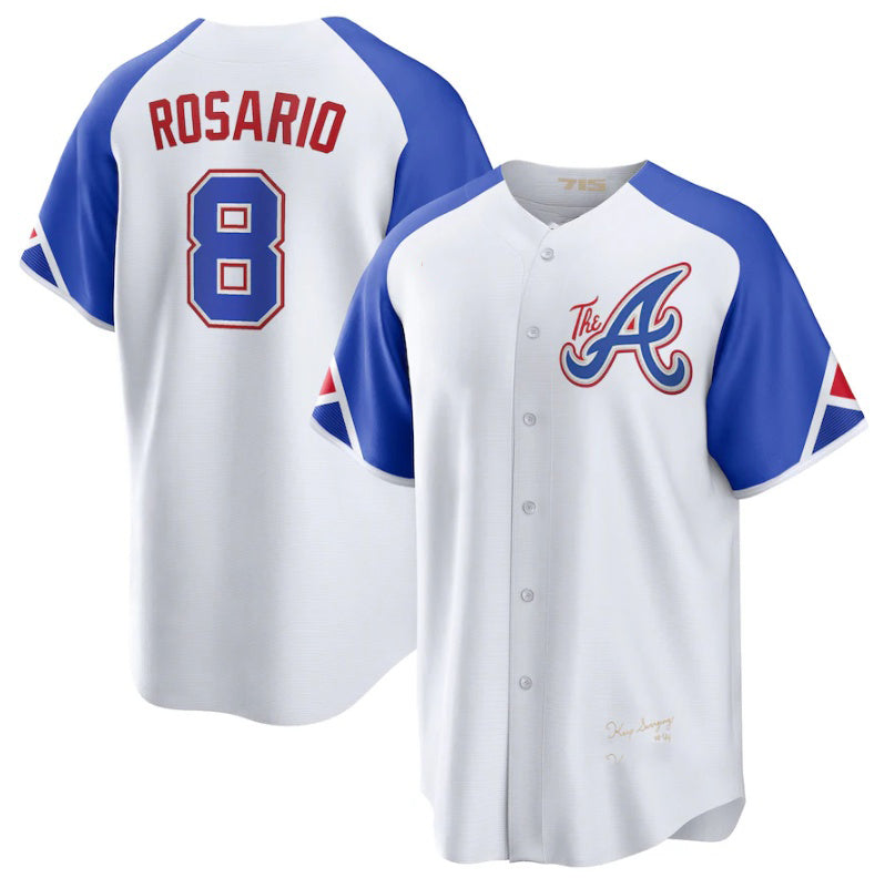 Atlanta Braves #8 Eddie Rosario White CONTON 2023 City Connect Cool Base Stitched Jersey