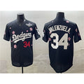 Los Angeles Dodgers #34 Fernando Valenzuela Black CONTON 2025 World Series Patch Tokyo Series Limited Stitched Jersey