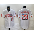 San Diego Padres #23 Fernando Tatis Jr Mexico White CONTON Cool Base Stitched Baseball Jersey