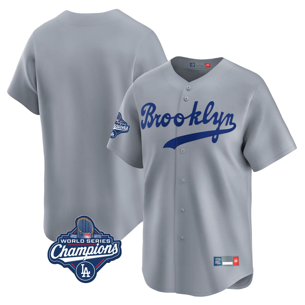 Los Angeles Dodgers Blank Player Gray CONTON Game Limited Home World Series Meet Stitched Jerseys