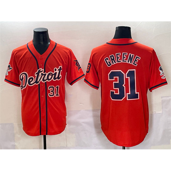Detroit Tigers #31 Riley Greene Orange CONTON With Patch Vapor Premier Limited Stitched Jersey