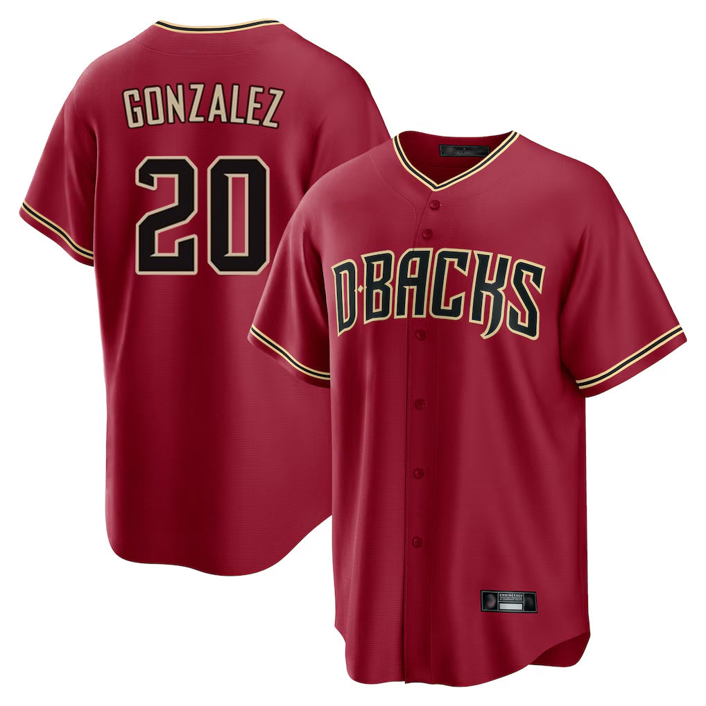 Arizona Diamondbacks #20 Luis Gonzalez Player Red CONTON Home Game Stitched Jerseys
