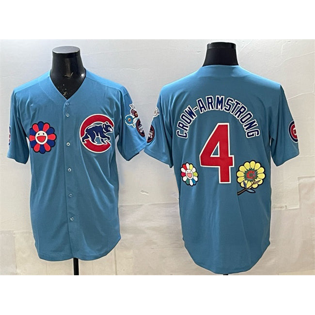 Chicago Cubs #4 Pete Crow-Armstrong Blue CONTON 2025 Tokyo Series 2nd Alternate Limited Stitched Jersey