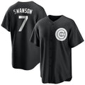 Chicago Cubs #7 Dansby Swanson Player Black CONTON Game Stitched Jerseys