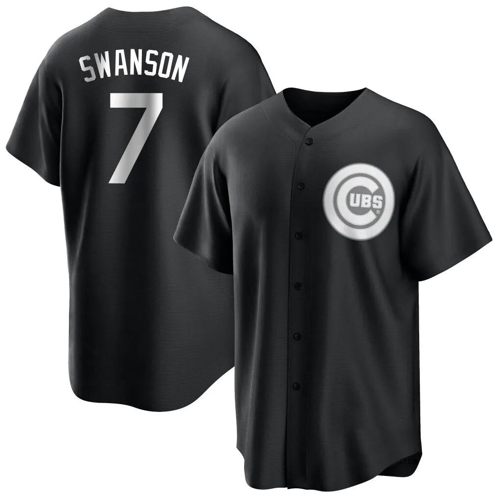 Chicago Cubs #7 Dansby Swanson Player Black CONTON Game Stitched Jerseys