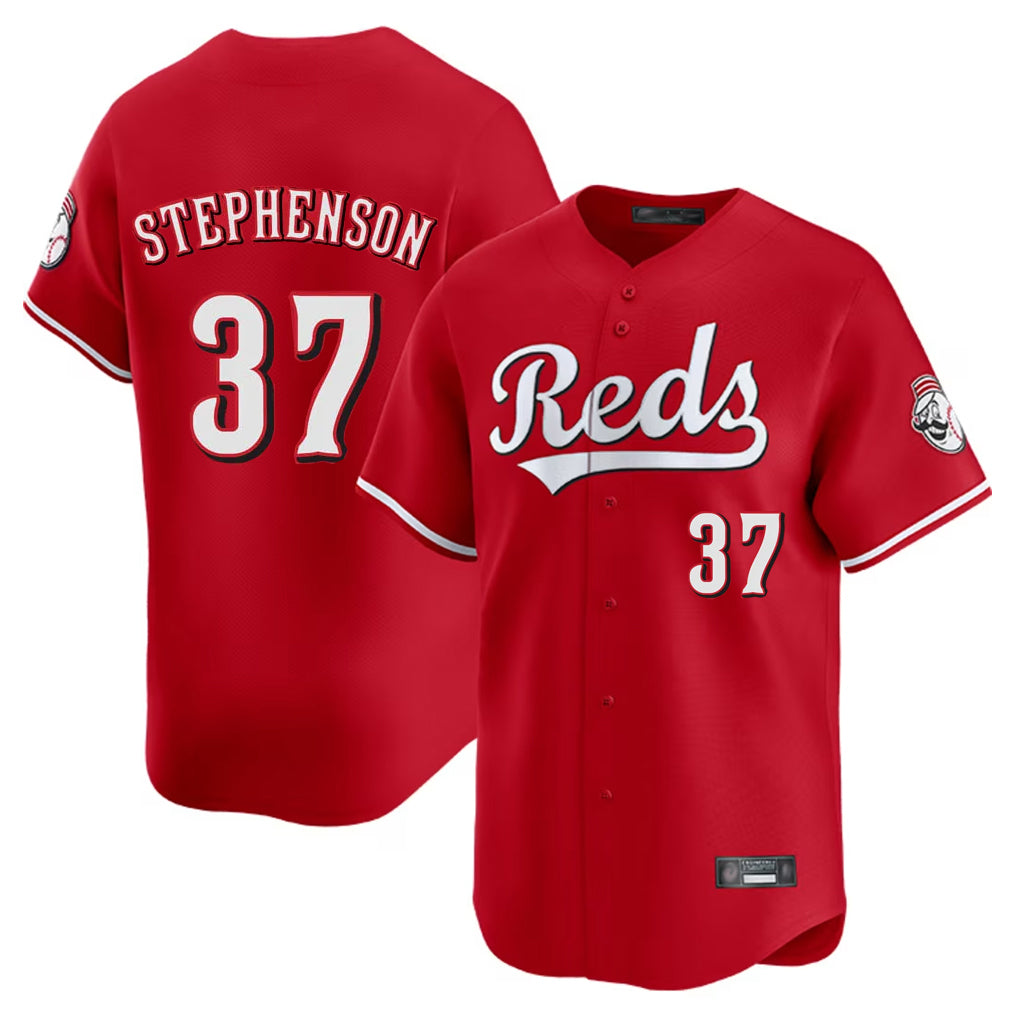 Cincinnati Reds #37 Tyler Stephenson Player Red CONTON Home Limited Stitched Jerseys