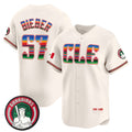 Cleveland Guardians #57 Shane Bieber Cream CONTON Mexico Vapor Premier Limited Stitched Jersey