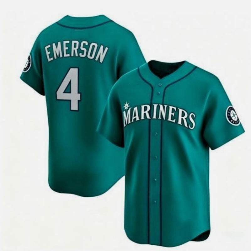 Seattle Mariners #4 Colt Emerson Aqua CONTON Limited Stitched jersey