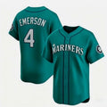 Seattle Mariners #4 Colt Emerson Aqua CONTON Limited Stitched jersey