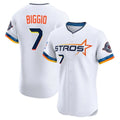 Houston Astros #7 Craig Biggio Player White CONTON City Connect Limited Elite Home Stitched Jerseys