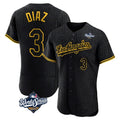 Los Angeles Dodgers #3 Edwin D¨ªaz Player Black CONTON World Series Snake Skin City Limited Elite Home Stitched Jerseys