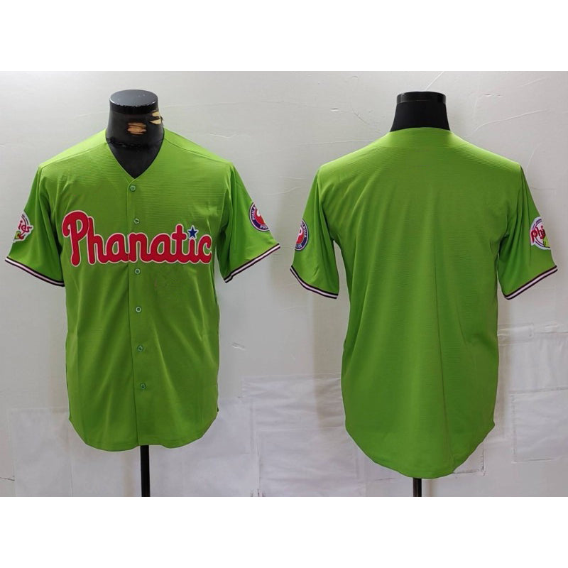 Philadelphia Phillies Blank Green CONTON With Patch Stitched Cool Base Jersey