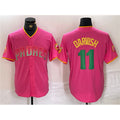 San Diego Padres #11 Yu Darvish Pink CONTON Cool Base Stitched Jersey