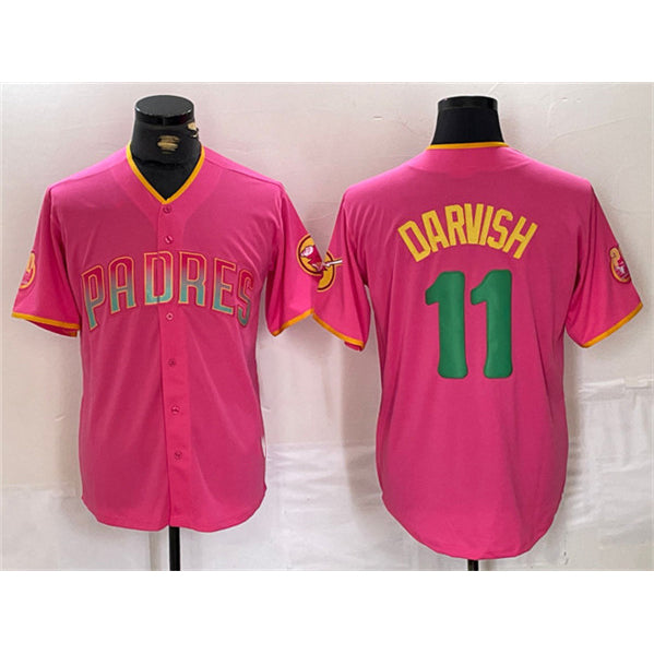 San Diego Padres #11 Yu Darvish Pink CONTON Cool Base Stitched Jersey