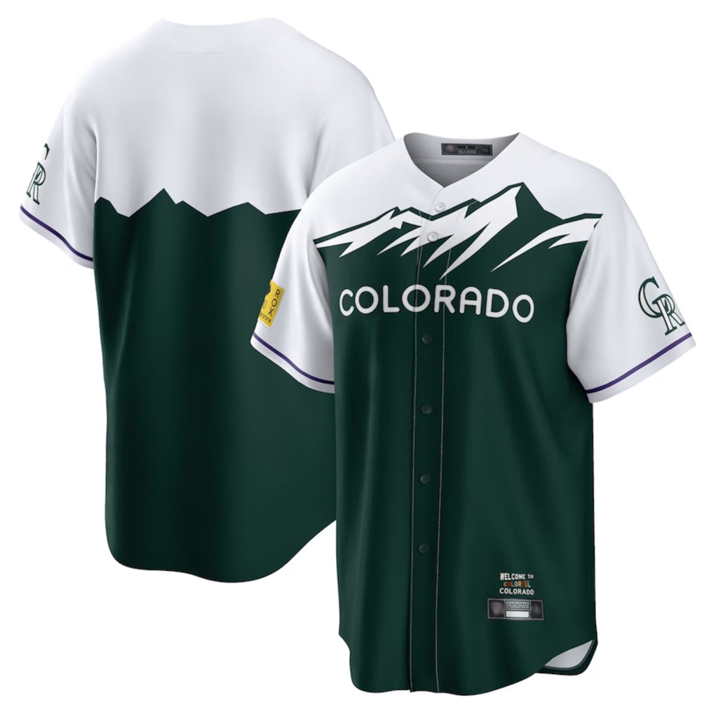 Colorado Rockies Blank Player Green CONTON City Connect Home Game Stitched Jerseys