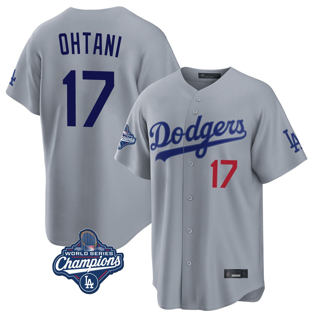 Los Angeles Dodgers #17 Shohei Ohtani Player Gray CONTON World Series Meet Game Home Stitched Jerseys