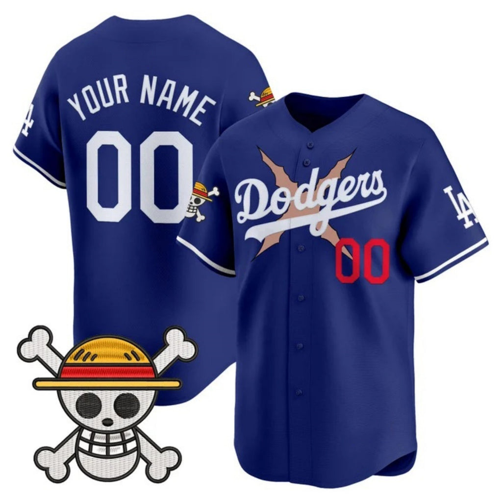 Custom Los Angeles Dodgers x One Piece Royal CONTON Vapor Premier Limited Jersey - Stitched
