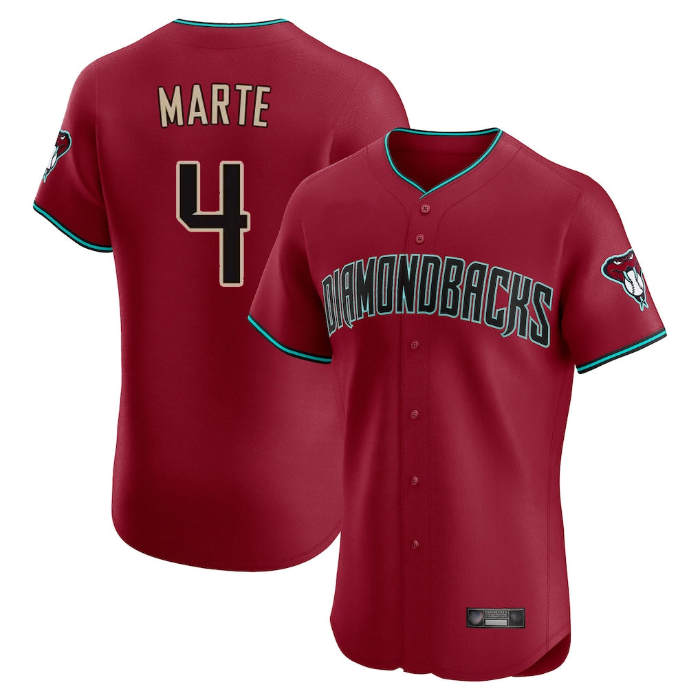 Arizona Diamondbacks #4 Ketel Marte Player Red CONTON Limited Elite Home Game Stitched Jerseys