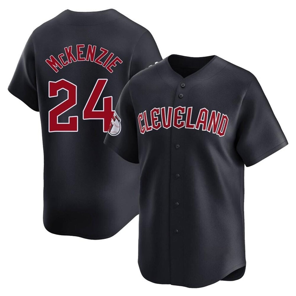 Cleveland Guardians #24 Triston McKenzie Player Navy CONTON Limited Home Game Stitched Jerseys