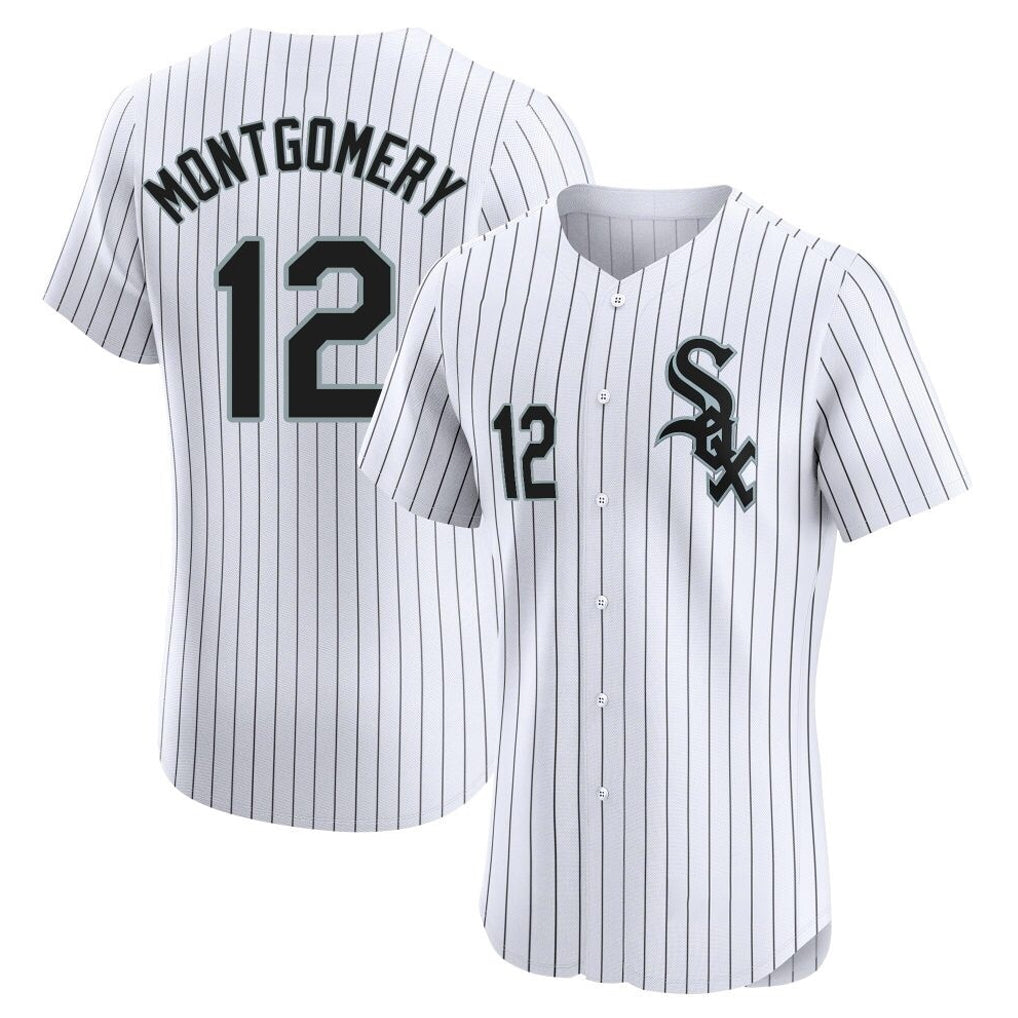 Chicago White Sox #12 Colson Montgomery Player White CONTON Stripe Limited Elite Home Stitched Jerseys