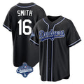 Los Angeles Dodgers #16 Will Smith Player Black CONTON World Series Meet Carbon Limited Home Stitched Jerseys