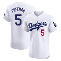 Los Angeles Dodgers #5 Freddie Freeman Player White CONTON Limited Elite Home Stitched Jerseys