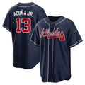 Atlanta Braves #13 Ronald Acuna Jr. Navy CONTON Alternate Replica Player Name Jersey