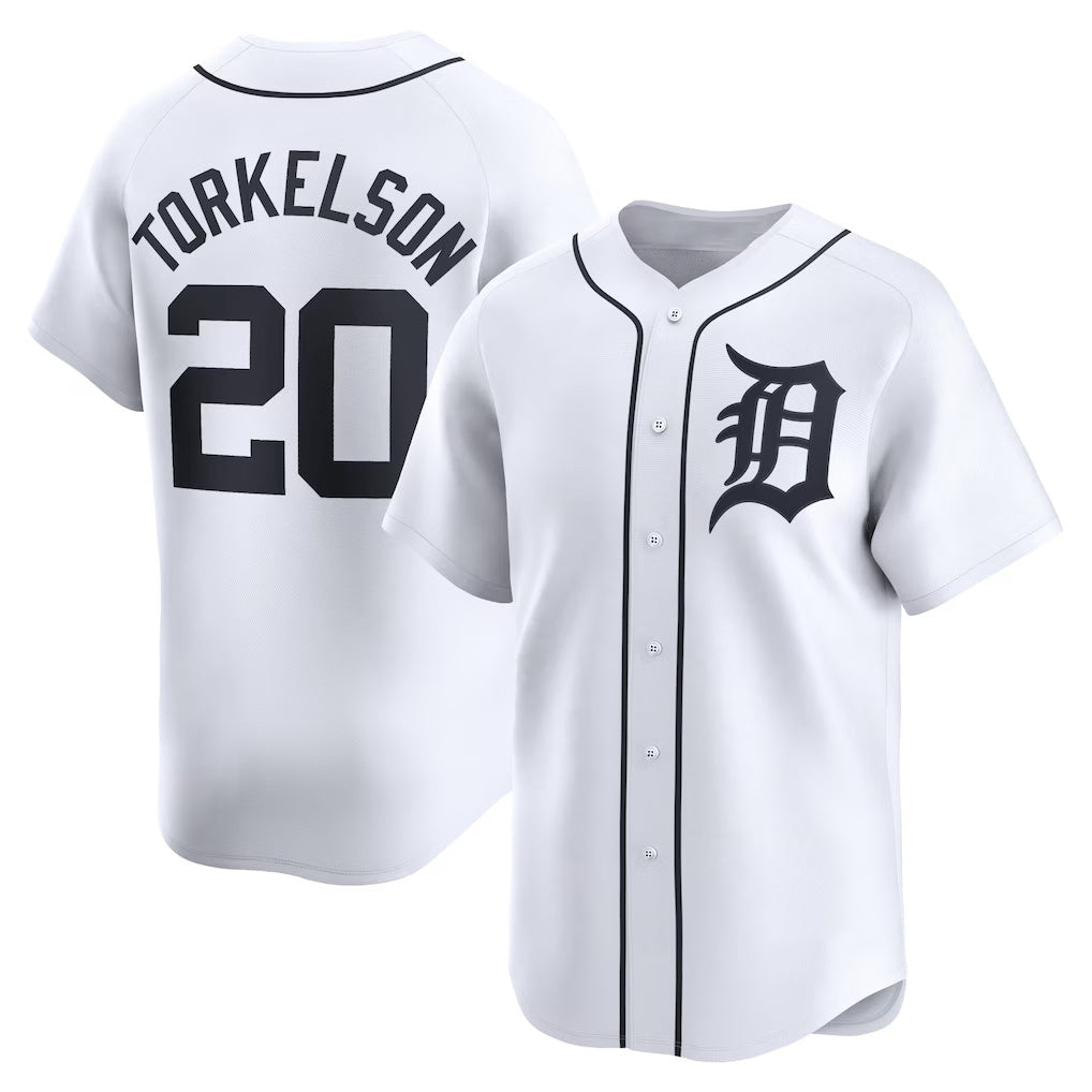 Detroit Tigers #20 Spencer Torkelson White CONTON Home Limited Player Jersey
