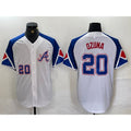 Atlanta Braves #20 Marcell Ozuna Number White CONTON 2023 City Connect Flex Base Stitched Jersey