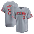 Cincinnati Reds #3 Ke'Bryan Hayes Player Gray CONTON Home Limited Stitched Jerseys
