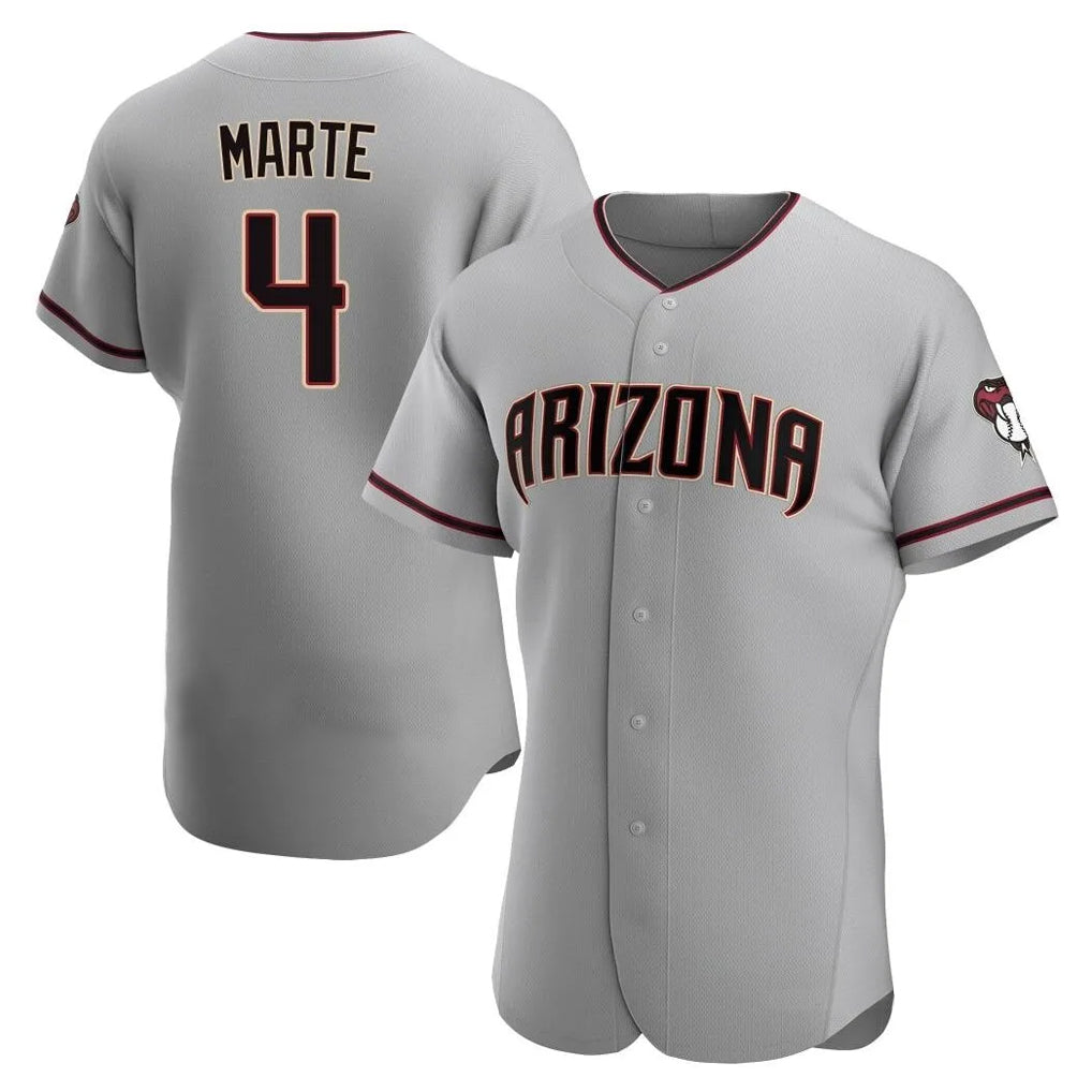 Arizona Diamondbacks #4 Ketel Marte Player Gray CONTON Road Limited Elite Home Game Stitched Jerseys