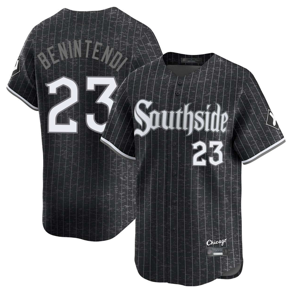 Chicago White Sox #23 Andrew Benintendi Player Black CONTON City Connect Limited Home Stitched Jerseys