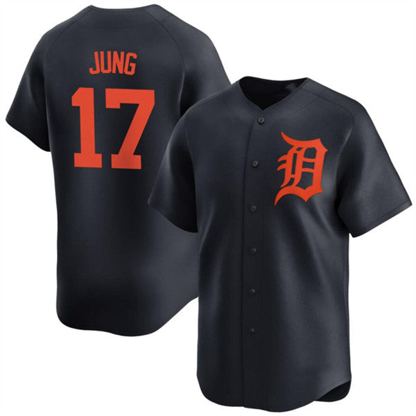 Detroit Tigers #17 Jace Jung Black CONTON 2024 Alternate Limited Stitched Jersey