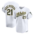 Oakland Athletics #21 Tyler Soderstrom White CONTON Home Limited Player Jersey