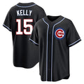 Chicago Cubs #15 Carson Kelly Player Black CONTON Fashion Out Game Stitched Jerseys