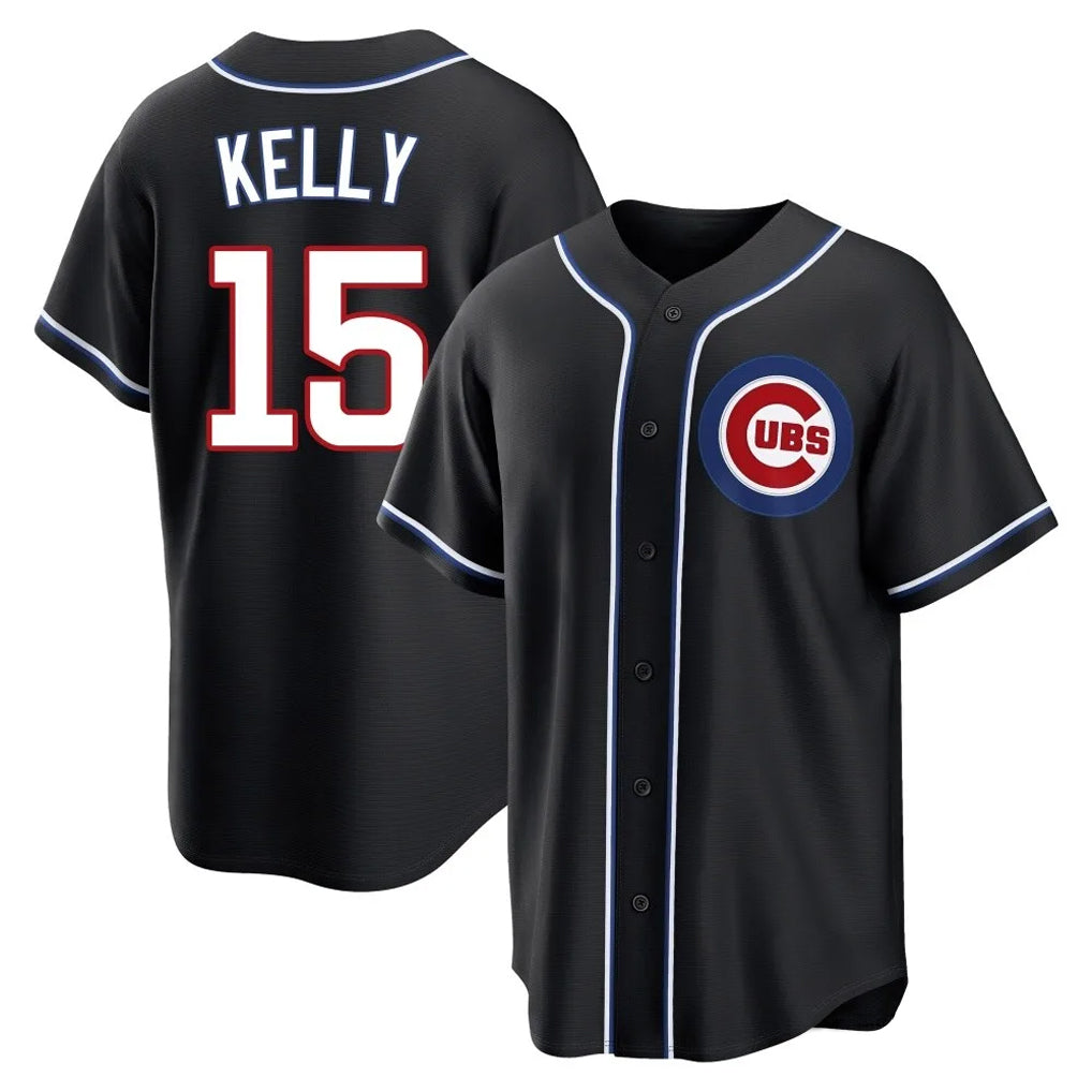 Chicago Cubs #15 Carson Kelly Player Black CONTON Fashion Out Game Stitched Jerseys
