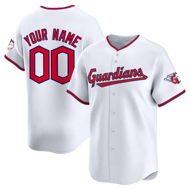 Custom Cleveland Guardians Active Player White CONTON Home Limited Stitched Jersey