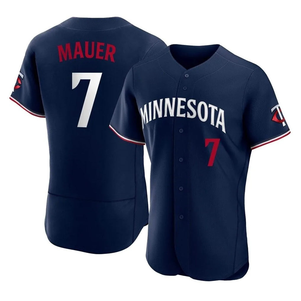 Minnesota Twins #7 Joe Mauer Player Navy CONTONReplica Home Limited Elite Stitched Jerseys