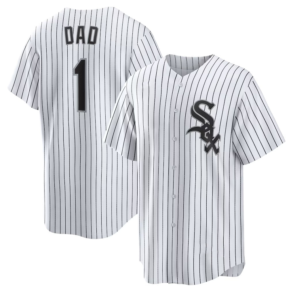 Chicago White Sox White CONTON #1 Dad Home Replica Jersey