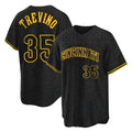 Cincinnati Reds #35 Jose Trevino Player Black CONTON Snake Skin City Home Stitched Jerseys