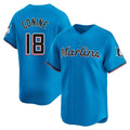 Miami Marlins #18 Griffin Conine Player Blue CONTON Home Limited Stitched Jerseys