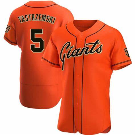 San Francisco Giants #5 Mike Yastrzemski Orange CONTON Flex Base Jersey