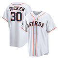 Houston Astros #30 Kyle Tucker White CONTON 2022 World Series Home Stitched Jersey